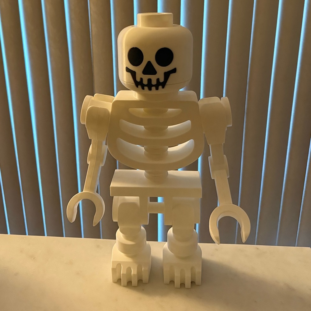 Building Brick Style Giant White Skeleton Minifigure Decor - Picture 6 of 9
